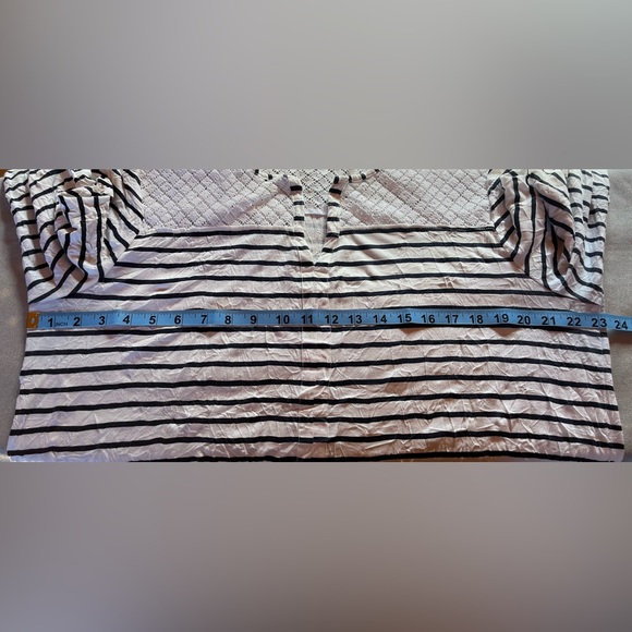 🔹Tom Tailor Blue and White Striped Top with 3/4 Length Sleeves - Picture 8 of 10